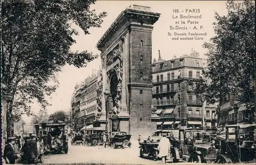 Ansichtskarte Paris Le Boulevard et le Port St. Denis 1918 