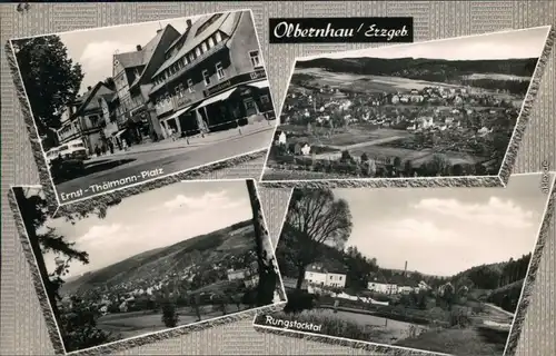 Ansichtskarte Olbernhau Ernst-Thälmann-Platz, Überblick, Rungstocktal 1966