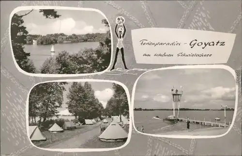 Goyatz-Schwielochsee Blick auf den See, Campigplatz, Rettungsschwimmerturm 1965