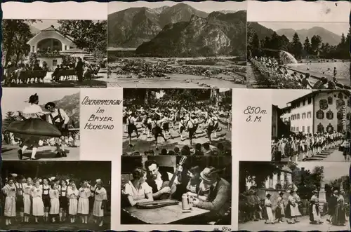 Ansichtskarte Oberammergau Volksfest mit Tanz und Musik 1963