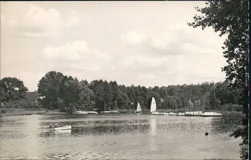 Ansichtskarte Goyatz-Schwielochsee Sportboot-Hafen 1964