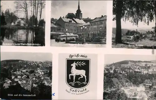Sebnitz Gasthof, August-Bebel-Platz, Grenzbaude Fotokarte 1966