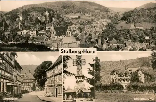 Stolberg (Harz) Überblick, Neustadtstraße, Josephshöhe, Tomas-Müntzer-Heim 1965