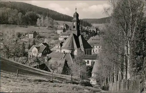 Schmiedeberg (Erzgebirge)-Dippoldiswalde Blick in den Ort und der Kirche 1958
