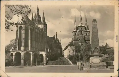 Ansichtskarte Erfurt Dom und Severikirche 1954