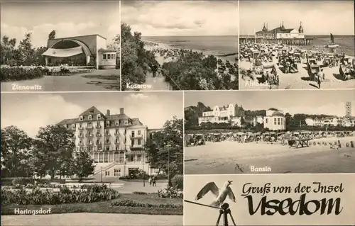 Usedom Zinnowitz - Konzertplatz,  Ferienheim, Bansin - Strand 1966