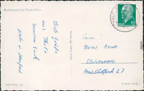 Ansichtskarte Königsruhe Bode / Bodekassel - Stromschnelle 1966