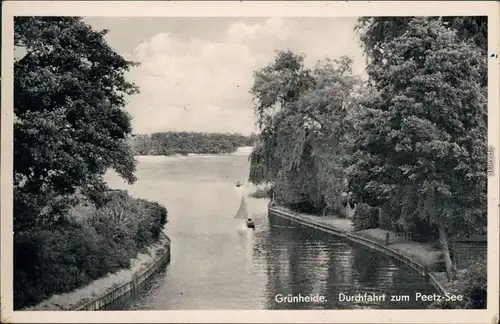 Ansichtskarte Grünheide (Mark) Durchfahrt zum Peetzsee mit Booten 1963