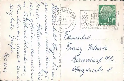 Friedrichshafen  Bodensee Friedrichshafen, Langenargen Mainau, Lindau usw. 1955