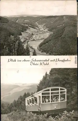 Ansichtskarte  Blick ins obere  Schwarzatal mit Bergbahn 1971
