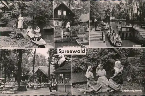 Lübben (Spreewald) Lubin  Schleuse, Spreewaldhof, Wendische-Trachten 1962