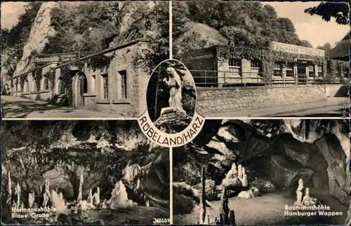 Rübeland Hermannshöhle Blaue Grotte,  Baumannshöhle Hamburger Wappen 1957