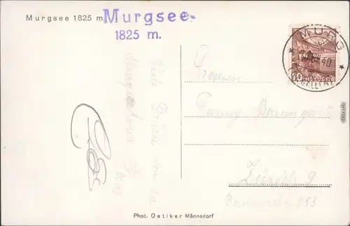 Ansichtskarte Quarten Murgsee 1940