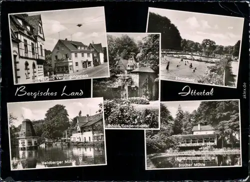 Solingen Bergisches Land Ittertal Tier Vergnügungspark, Mühle,  Strandbad 1966