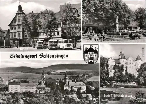 Ansichtskarte Schleusingen Markt, Schloß Bertholdsburg 1978