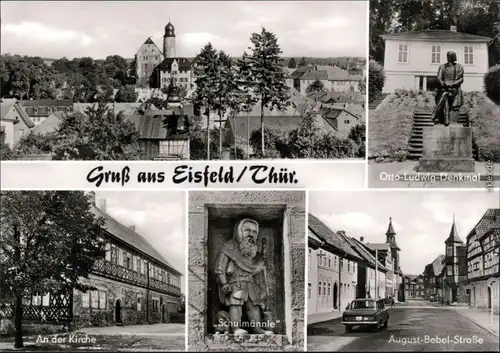 Eisfeld  Otto-Ludwig-Denkmal, Kirche, Schulmännle, August-Bebel-Straße 1980