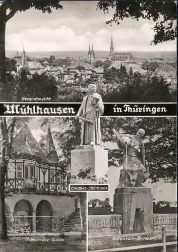 Mühlhausen (Thüringen) Gesamtansicht, Popperoder   Entenbühl-Brunnen 1973