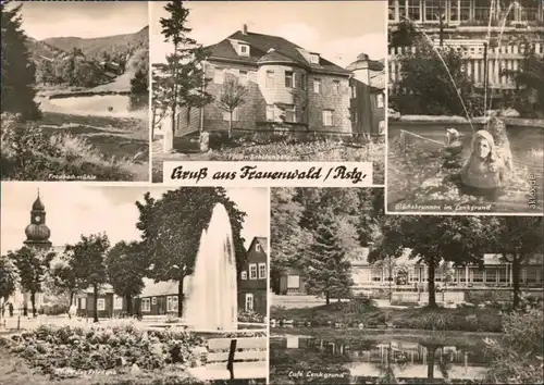 Frauenwald Fraubachmühle,   Platz des Friedens mit   Café Lenkgrund 1970