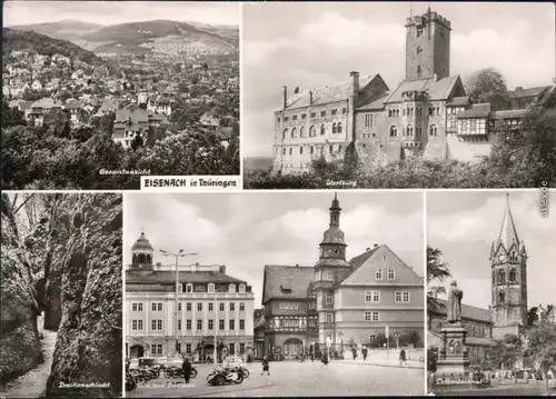 Eisenach Gesamtansicht, Wartburg, Drachenschlucht, Rathaus, Lutherdenkmal 1977