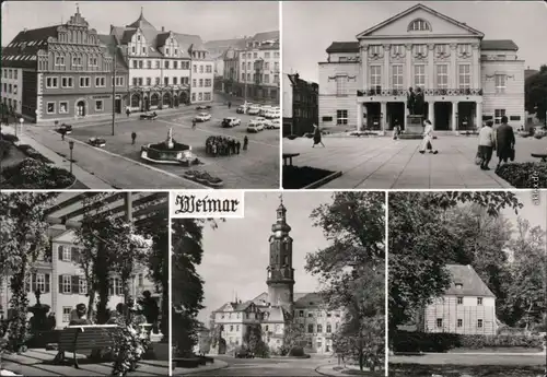 Weimar Markt, Nationaltheater, Schillerhaus, Bastille, Goethes Gartenhaus 1988