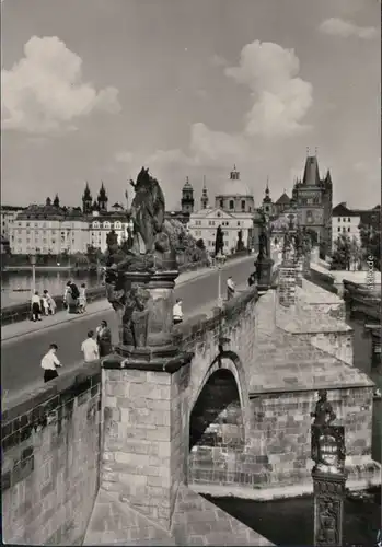 Ansichtskarte Prag Praha Karlsbrücke/Karlův most 1956
