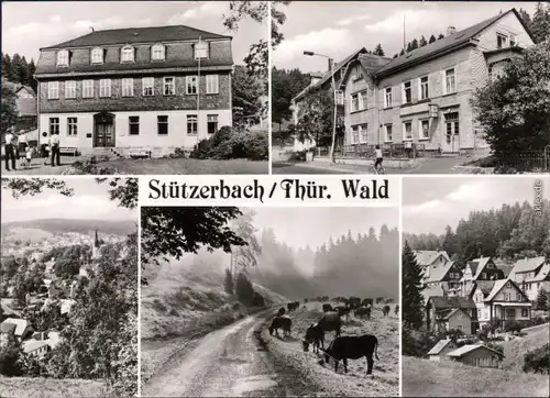 Stützerbach Goethehaus, Gasthaus, Panorama-Ansicht Praezeptorsgrund 1982