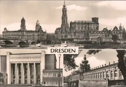 Dresden Dresden Altstädter Elbufer, Hygienemuseum, Dresdner Zwinger 1973