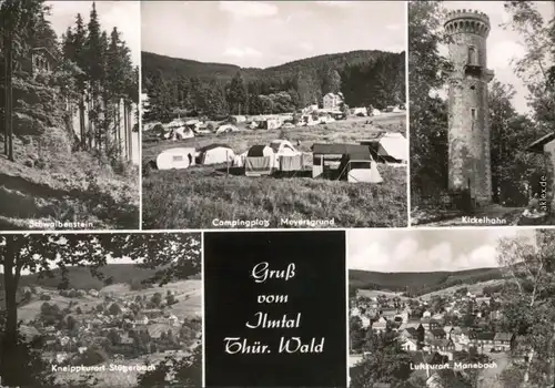 Ilmtal Schwalbenstein, Campingplatz, Kickelhahn, OT Manebach und Stößerbach 1974