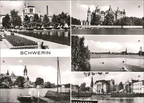 Schwerin Pfaffenteich, Schloß, Innerer Ziegelsee, Staatstheater 1981