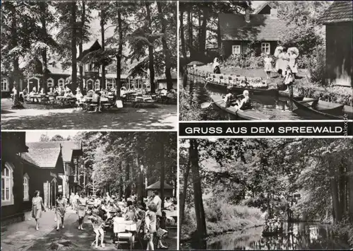 Lübbenau Landschaftsgebiet: Spreewald, Gaststätte, Spreewaldkahn 1979