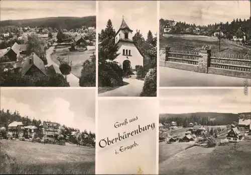 Ansichtskarte Oberbärenburg-Altenberg (Erzgebirge) Überblick, Kapelle 1969