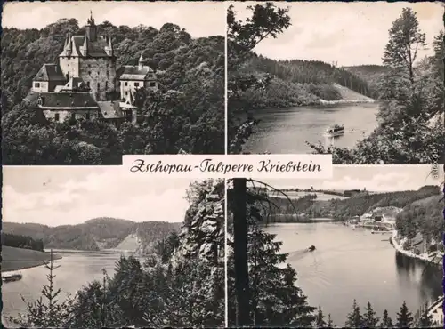 Ansichtskarte Lauenhain-Mittweida Burg, Stausee mit Dampfer 1963