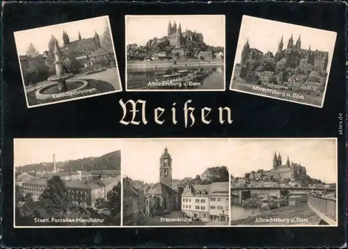 Meißen Kaendlerbrunnen, Dom, Staatl. Porzellan-Manufaktur, Frauenkirche 1965