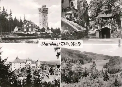 Ansichtskarte Elgersburg Aussichtsturm, Schloss, Überblick 1977