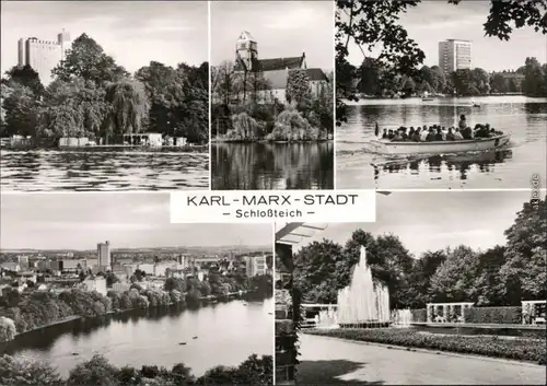 Ansichtskarte Chemnitz Karl-Marx-Stadt Schloßteich 1979
