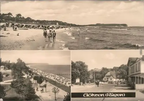 Ansichtskarte Göhren (Rügen) Strand, Strandpromenade, Straßenansicht 1970