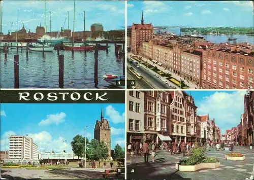 Rostock Stadthafen, Interhotel Warnow, Lange Straße, Kröpeliner Straße 1977