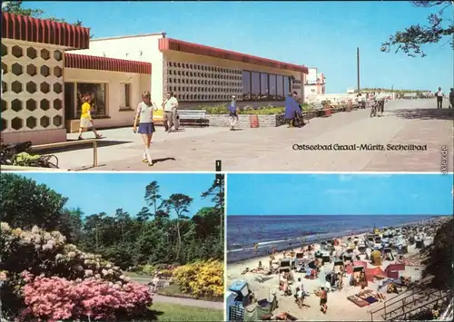 Ansichtskarte Graal-Müritz Broiler-Gaststätte, Rhododendronpark, Strand 1978
