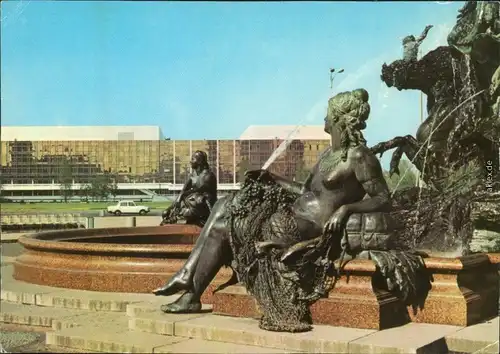 Ansichtskarte Mitte-Berlin Palast der Republik, Brunnen 1976