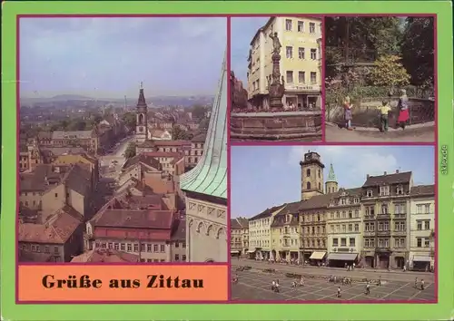 Zittau   Samariterinnenbrunnen, Schleifermännelbrunnen, Platz der Jugend g1986