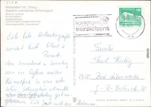 Waltersdorf Großschönau  Sonneberg,  Umgebindehauses, Konsumgaststätte  g1985