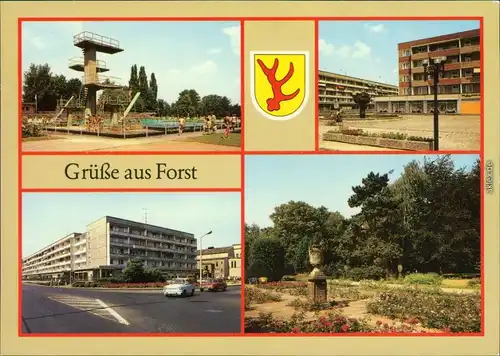 Forst (Lausitz) Baršć Schwimmstadion   Berliner Straße, Berliner Straße 1988