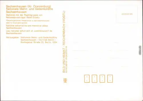 Sachsenhausen Oranienburg Nationale Mahn- und Gedenkstätte  1989