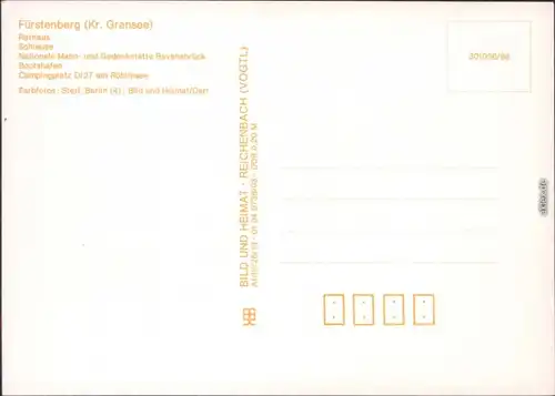 Fürstenberg Havel  Gedenkstätte Bootshafen, Campingplatz D/27 am Röblinsee 1989