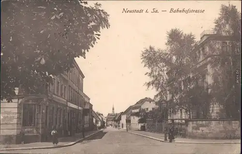 Ansichtskarte Neustadt  (Sachsen) Bahnhofstraße 1921 