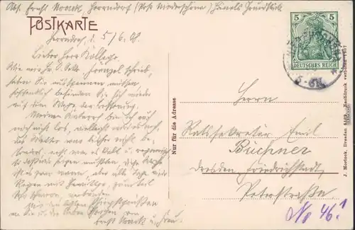 Ansichtskarte Wilsdruff   vom Landberg: Gartenansicht  b Dresden Freital 1907
