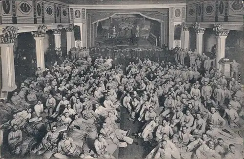 Ansichtskarte Zittau Militärlager im Lindenhof-Saal 1915 