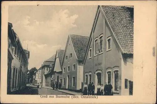 Ansichtskarte  Bramsche Straßenpartie  - Hotel Osnabrück  1914