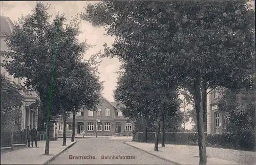 Ansichtskarte Bramsche Partie in der Bahnhofstraße Osnabrück 1912