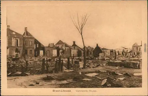 Brest-Litowsk Brześć nad Bugiem (Брэст oder Берасьце) zerstörte Häuser   1916